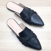 image:imageHee grand Mules for Women Bow Pointed Toe Mules Comfortable Slip on Backless LoafersBlack
