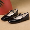 image:imageHee grand Patent Leather Flats for Women Adjustable TStrap Buckle Square Toe Mary Jane Shoes Comfortable Flats490black