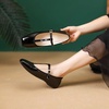 image:imageHee grand Patent Leather Flats for Women Adjustable TStrap Buckle Square Toe Mary Jane Shoes Comfortable Flats490black