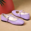 image:imageHee grand Patent Leather Flats for Women Adjustable TStrap Buckle Square Toe Mary Jane Shoes Comfortable Flats490purple