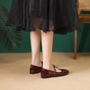 image:imageHee grand Patent Leather Flats for Women Adjustable TStrap Buckle Square Toe Mary Jane Shoes Comfortable Flats490wine