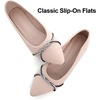 image:imageHee grand Pointed Toe Ballet Flats for Women Suede Rhinestones Chains Black Dress Shoes Comfort SlipOn LoafersApricot