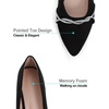 image:imageHee grand Pointed Toe Ballet Flats for Women Suede Rhinestones Chains Black Dress Shoes Comfort SlipOn LoafersBlack