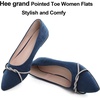 image:imageHee grand Pointed Toe Ballet Flats for Women Suede Rhinestones Chains Black Dress Shoes Comfort SlipOn LoafersBlue