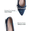 image:imageHee grand Pointed Toe Ballet Flats for Women Suede Rhinestones Chains Black Dress Shoes Comfort SlipOn LoafersBlue