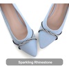 image:imageHee grand Pointed Toe Ballet Flats for Women Suede Rhinestones Chains Black Dress Shoes Comfort SlipOn LoafersCute Blue