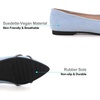 image:imageHee grand Pointed Toe Ballet Flats for Women Suede Rhinestones Chains Black Dress Shoes Comfort SlipOn LoafersCute Blue