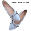 image:imageHee grand Pointed Toe Ballet Flats for Women Suede Rhinestones Chains Black Dress Shoes Comfort SlipOn LoafersCute Blue
