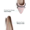 image:imageHee grand Pointed Toe Ballet Flats for Women Suede Rhinestones Chains Black Dress Shoes Comfort SlipOn LoafersCute Pink