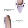 image:imageHee grand Pointed Toe Ballet Flats for Women Suede Rhinestones Chains Black Dress Shoes Comfort SlipOn LoafersCute Purple