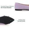 image:imageHee grand Pointed Toe Ballet Flats for Women Suede Rhinestones Chains Black Dress Shoes Comfort SlipOn LoafersCute Purple