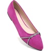 image:imageHee grand Pointed Toe Ballet Flats for Women Suede Rhinestones Chains Black Dress Shoes Comfort SlipOn LoafersDark Rose