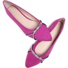 image:imageHee grand Pointed Toe Ballet Flats for Women Suede Rhinestones Chains Black Dress Shoes Comfort SlipOn LoafersDark Rose