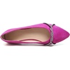 image:imageHee grand Pointed Toe Ballet Flats for Women Suede Rhinestones Chains Black Dress Shoes Comfort SlipOn LoafersDark Rose