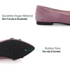 image:imageHee grand Pointed Toe Ballet Flats for Women Suede Rhinestones Chains Black Dress Shoes Comfort SlipOn LoafersElegant Pink