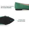 image:imageHee grand Pointed Toe Ballet Flats for Women Suede Rhinestones Chains Black Dress Shoes Comfort SlipOn LoafersGrass Green