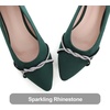 image:imageHee grand Pointed Toe Ballet Flats for Women Suede Rhinestones Chains Black Dress Shoes Comfort SlipOn LoafersGreen