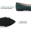 image:imageHee grand Pointed Toe Ballet Flats for Women Suede Rhinestones Chains Black Dress Shoes Comfort SlipOn LoafersGreen