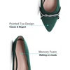 image:imageHee grand Pointed Toe Ballet Flats for Women Suede Rhinestones Chains Black Dress Shoes Comfort SlipOn LoafersGreen