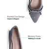 image:imageHee grand Pointed Toe Ballet Flats for Women Suede Rhinestones Chains Black Dress Shoes Comfort SlipOn LoafersGrey