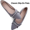 image:imageHee grand Pointed Toe Ballet Flats for Women Suede Rhinestones Chains Black Dress Shoes Comfort SlipOn LoafersGrey