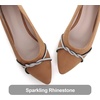 image:imageHee grand Pointed Toe Ballet Flats for Women Suede Rhinestones Chains Black Dress Shoes Comfort SlipOn LoafersKhaki