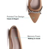 image:imageHee grand Pointed Toe Ballet Flats for Women Suede Rhinestones Chains Black Dress Shoes Comfort SlipOn LoafersKhaki