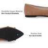 image:imageHee grand Pointed Toe Ballet Flats for Women Suede Rhinestones Chains Black Dress Shoes Comfort SlipOn LoafersKhaki