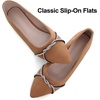 image:imageHee grand Pointed Toe Ballet Flats for Women Suede Rhinestones Chains Black Dress Shoes Comfort SlipOn LoafersKhaki