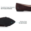 image:imageHee grand Pointed Toe Ballet Flats for Women Suede Rhinestones Chains Black Dress Shoes Comfort SlipOn LoafersLatte
