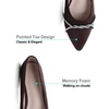 image:imageHee grand Pointed Toe Ballet Flats for Women Suede Rhinestones Chains Black Dress Shoes Comfort SlipOn LoafersLatte