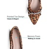 image:imageHee grand Pointed Toe Ballet Flats for Women Suede Rhinestones Chains Black Dress Shoes Comfort SlipOn LoafersLeopard Brown