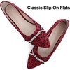 image:imageHee grand Pointed Toe Ballet Flats for Women Suede Rhinestones Chains Black Dress Shoes Comfort SlipOn LoafersLeopard Red