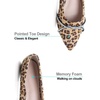 image:imageHee grand Pointed Toe Ballet Flats for Women Suede Rhinestones Chains Black Dress Shoes Comfort SlipOn LoafersLeopard Yellow