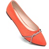 image:imageHee grand Pointed Toe Ballet Flats for Women Suede Rhinestones Chains Black Dress Shoes Comfort SlipOn LoafersOrange