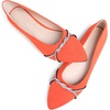 image:imageHee grand Pointed Toe Ballet Flats for Women Suede Rhinestones Chains Black Dress Shoes Comfort SlipOn LoafersOrange