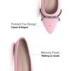 image:imageHee grand Pointed Toe Ballet Flats for Women Suede Rhinestones Chains Black Dress Shoes Comfort SlipOn LoafersPink