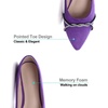 image:imageHee grand Pointed Toe Ballet Flats for Women Suede Rhinestones Chains Black Dress Shoes Comfort SlipOn LoafersPurple