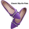 image:imageHee grand Pointed Toe Ballet Flats for Women Suede Rhinestones Chains Black Dress Shoes Comfort SlipOn LoafersPurple