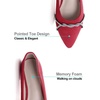image:imageHee grand Pointed Toe Ballet Flats for Women Suede Rhinestones Chains Black Dress Shoes Comfort SlipOn LoafersRed