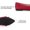 image:imageHee grand Pointed Toe Ballet Flats for Women Suede Rhinestones Chains Black Dress Shoes Comfort SlipOn LoafersRed