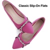 image:imageHee grand Pointed Toe Ballet Flats for Women Suede Rhinestones Chains Black Dress Shoes Comfort SlipOn LoafersRose