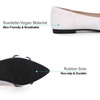 image:imageHee grand Pointed Toe Ballet Flats for Women Suede Rhinestones Chains Black Dress Shoes Comfort SlipOn LoafersWhite