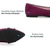 image:imageHee grand Pointed Toe Ballet Flats for Women Suede Rhinestones Chains Black Dress Shoes Comfort SlipOn LoafersWine Red