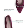 image:imageHee grand Pointed Toe Ballet Flats for Women Suede Rhinestones Chains Black Dress Shoes Comfort SlipOn LoafersWine Red