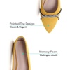 image:imageHee grand Pointed Toe Ballet Flats for Women Suede Rhinestones Chains Black Dress Shoes Comfort SlipOn LoafersYellow