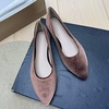 image:imageHee grand Pointed Toe Flats for Women Casual SlipOn Loafers Comfort Work Shoes Velvet Dressy ShoesLight Brown