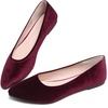 image:imageHee grand Pointed Toe Flats for Women Casual SlipOn Loafers Comfort Work Shoes Velvet Dressy ShoesWine Red