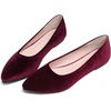 image:imageHee grand Pointed Toe Flats for Women Casual SlipOn Loafers Comfort Work Shoes Velvet Dressy ShoesWine Red
