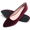 image:imageHee grand Pointed Toe Flats for Women Casual SlipOn Loafers Comfort Work Shoes Velvet Dressy ShoesWine Red